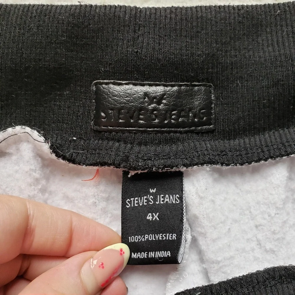 Steve's Jeans Jogger Pants Mens 4XL Gray Fleece Zip Pockets Colorblock